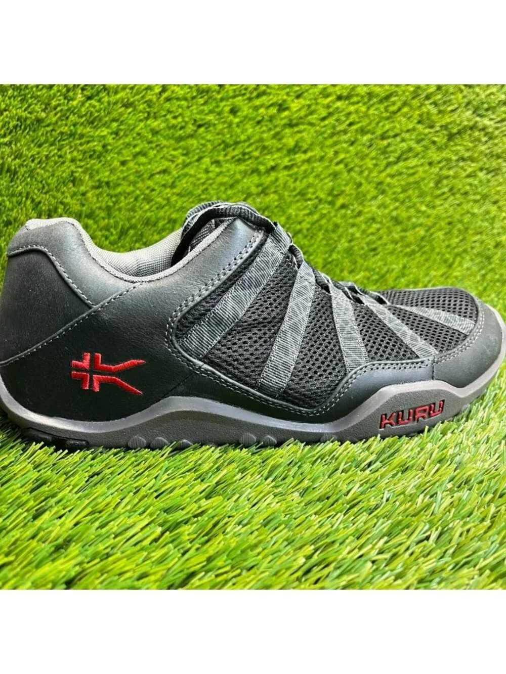 Kuru Chicane Mens Size 8E Black Red Athletic Running Walking Shoes Sneakers